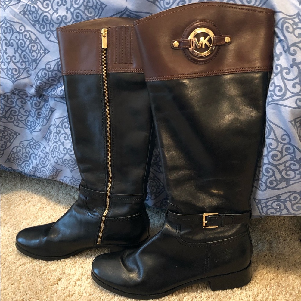 Michael Kors two-toned leather riding boots